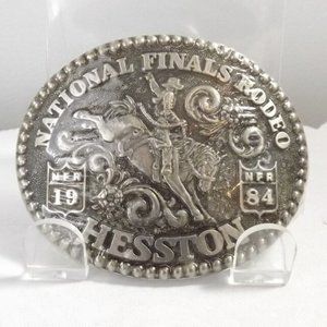 Hesston National Finals Rodeo 1984 Commemorative Belt Buckle Second Edition, NOS